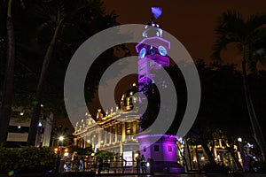 Night scene of The townhall or Alcaldia of Guayaquil photo