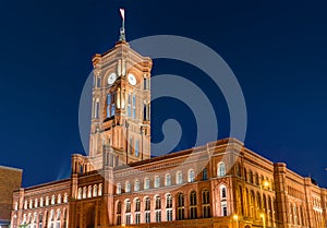 The townhall of Berlin at night