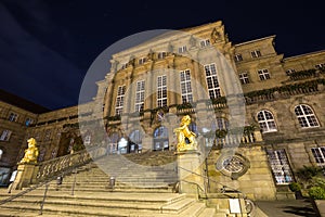 Townhall kassel germany at night