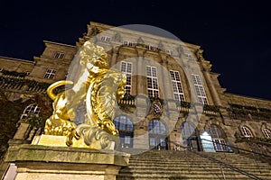 Townhall kassel germany at night