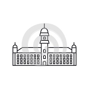 Townhall vector line icon, sign, illustration on background, editable strokes