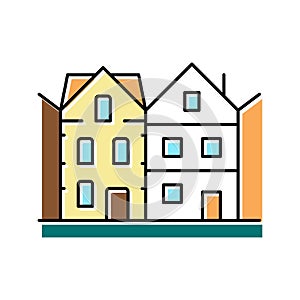 townhome house color icon vector illustration
