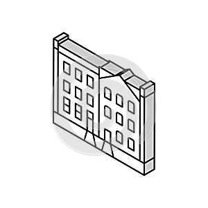 townhome house isometric icon vector illustration