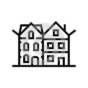 townhome house line icon vector illustration