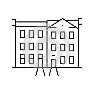 townhome house line icon vector illustration