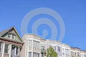 Townhouse beside an apartment building in San Francisco, California