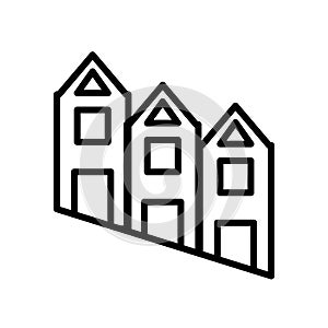 Townhouse icon vector isolated on white background, Townhouse sign , line or linear sign, element design in outline style