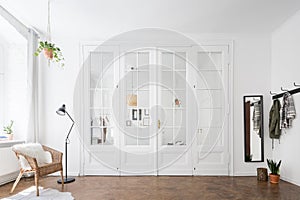 Townhouse interior with classic doors