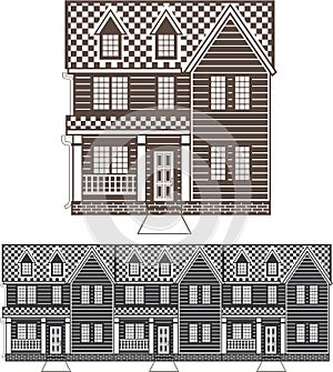 TownHouse row of townhomes vector