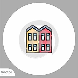 Townhouse vector icon sign symbol