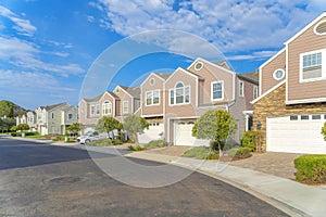 Townhouses with attached garage at Carlsbad, San Diego, California
