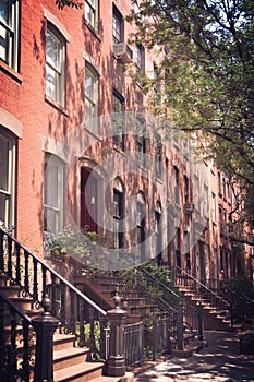 Townhouses in Greenwich Village, New York City USA