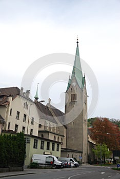 Townscape of Feldkirch, Vorarlberg, Austria.