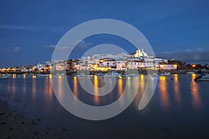 Townscape of Ferragudo in the Algarve in Portugal