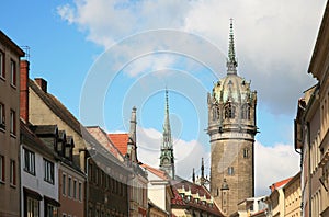 Townscape of the Lutherstadt Wittenberg in Germany