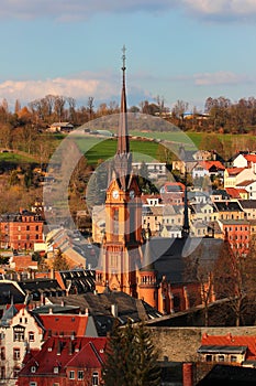Townscape of Mylau in Saxony, Germany. It is the smallest town in Eastern Germany, located in Vogtland district