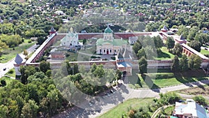 Townscape of Zaraysk in Moscow Oblast with view of Zaraysk Kremlin and residential buildings.