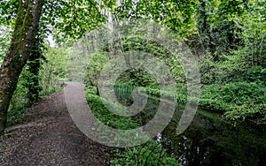 Towpath along the disused Severn and Thames Canal near to Chalford, Stroud, Gloucestershire