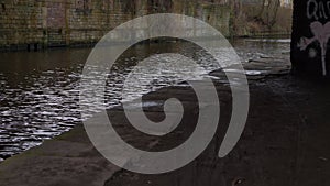 Towpath on canal waterway in England