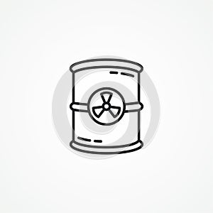 Toxic barrel line icon.