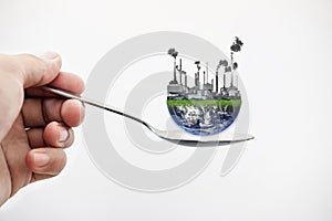 Toxic food and contamination foods from pollution concept. Element of this image are furnished by NASA