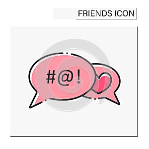 Toxic friendship color icon