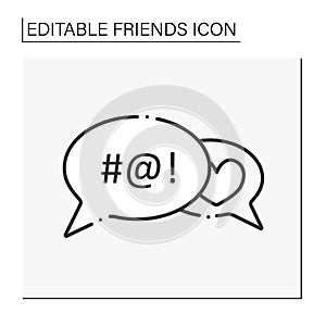 Toxic friendship line icon