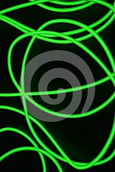 Toxic green luminous electroluminescence wires with different shapes and structures.