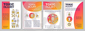 Toxic injury, intoxication, radiation consequences brochure template. Flyer, booklet, leaflet print, cover design with