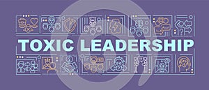 Toxic leadership word concepts dark purple banner