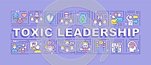 Toxic leadership word concepts purple banner