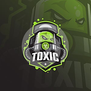 Toxic mascot logo design vector with modern illustration concept style for badge, emblem and tshirt printing. angry toxic photo