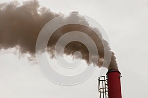 Toxic and polluting smoke being expelled by a factory