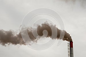 Toxic and polluting smoke being expelled by a factory