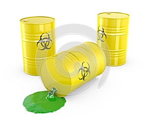 Toxic waste spilling from barrel