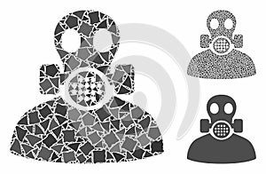 Toxic work Composition Icon of Unequal Elements