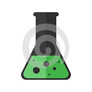 Conical flask icon. Beaker. Flat style. Isolated on white background. Chemistry
