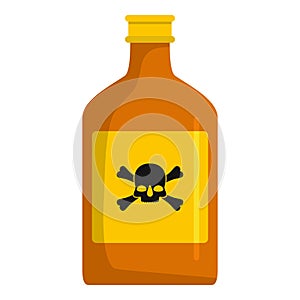 Toxin bottle icon, cartoon style
