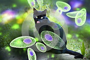 Toxoplasma gondii awareness conceptual image