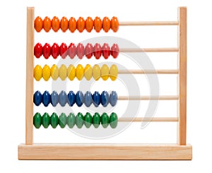 Toy abacus isolated on white