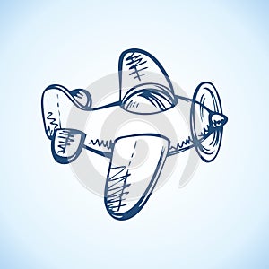 Toy Airplane. Vector drawing