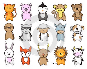 Toy animals cartoon set for children