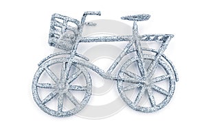 Toy bike with silver glitter