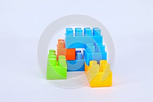 Toy block on white background