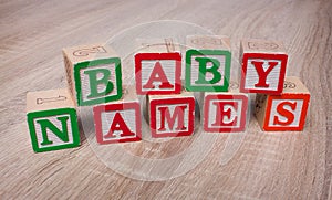 Baby Names blocks photo