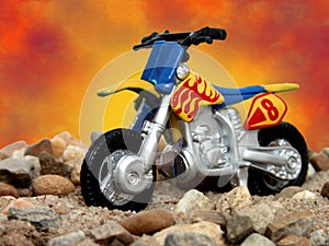 Toy Blue and Yellow Dirt Bike