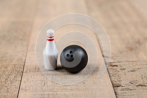 Toy bowling ball and pins