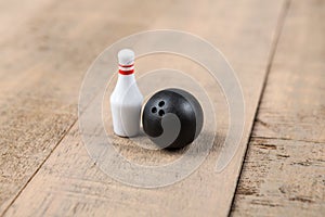 Toy bowling ball and pins