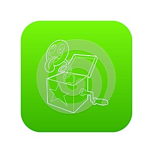 Toy box in spring icon green vector