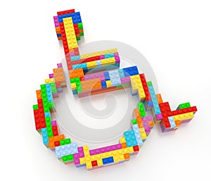 Toy bricks accessibility sign